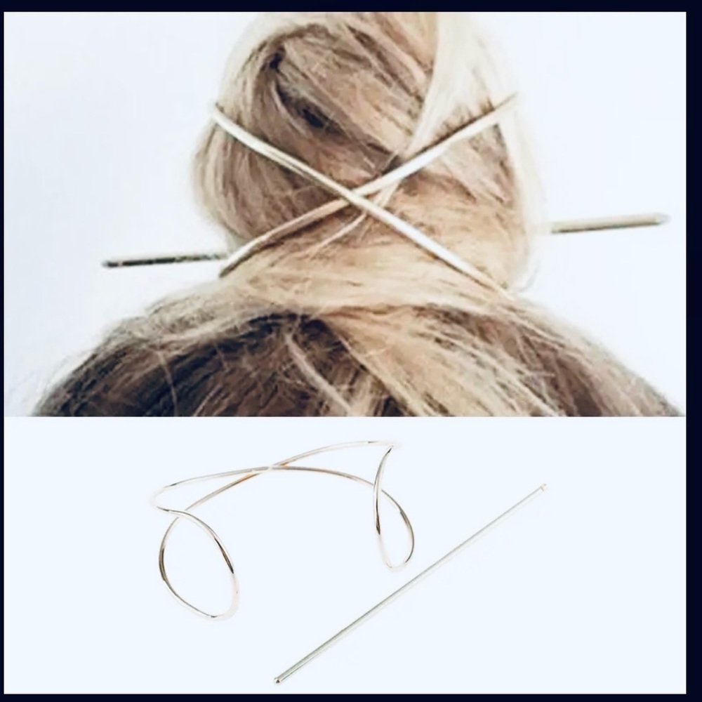 Silver Bun Hair Pin 2 pack
